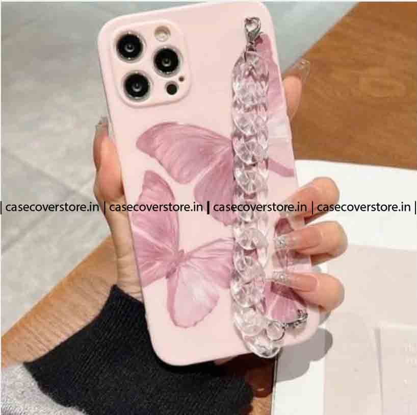 Pink Butterfly Chain Phone Case