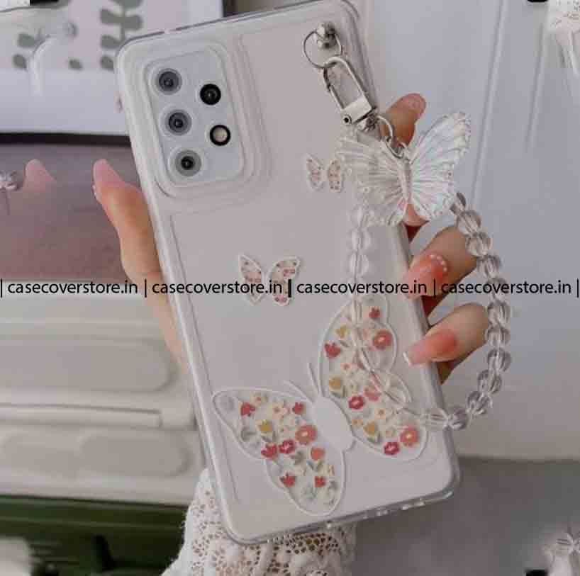 Trasparnt Butterfly 2 Chain Phone Case