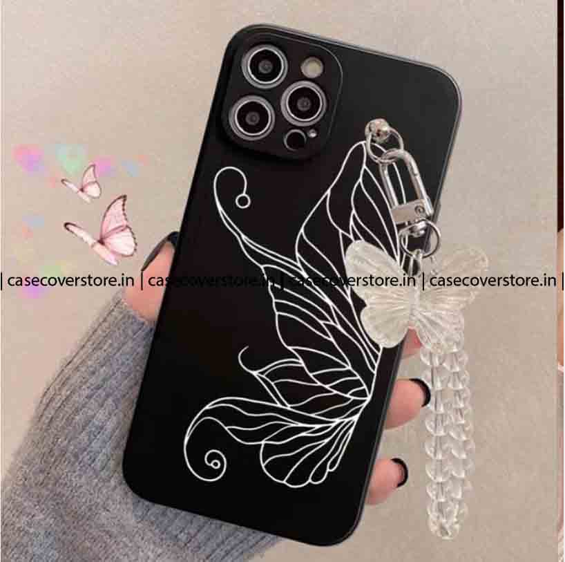 Black Aesthetic Butterfly Chain Phone Case
