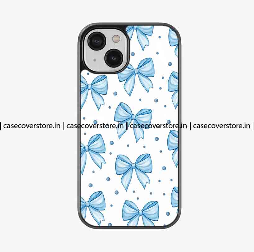 Blue Bow Aesthetic Premium Glossy Phone Case