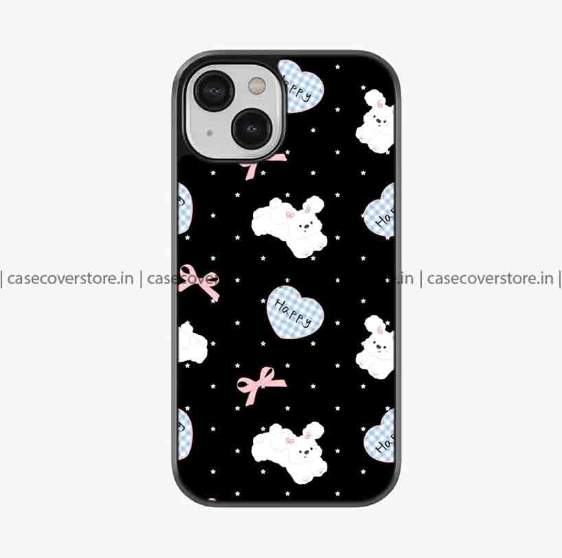 Happy Bow Bunny Hearts Premium Glossy Phone Case