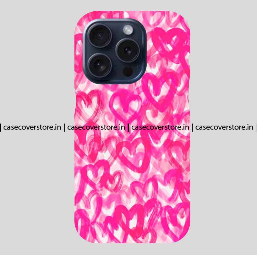 Hot Pink Hearts Aesthetic Phone Case