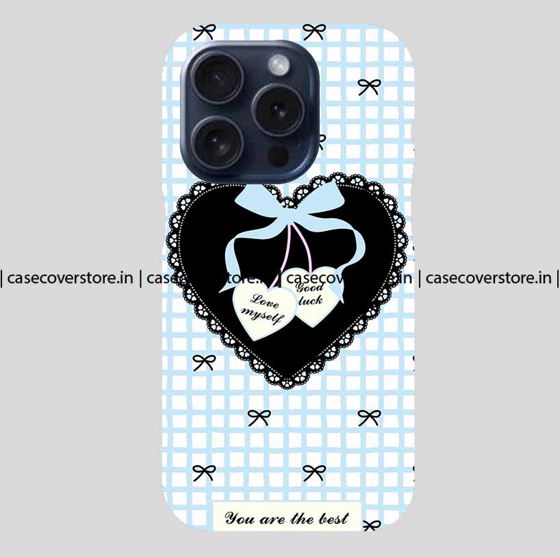 Blue Bow Hearts Phone Case