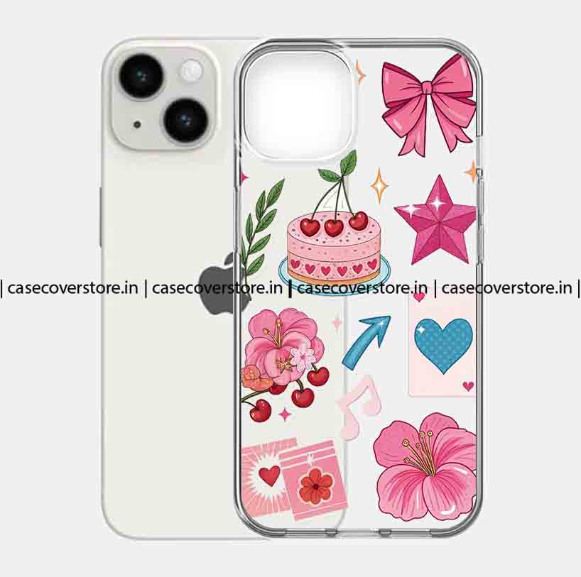 Bow & Flower Clear Silicone Phone Case