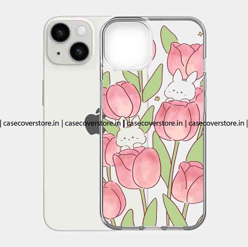 Bunny Pink Flower Phone Case