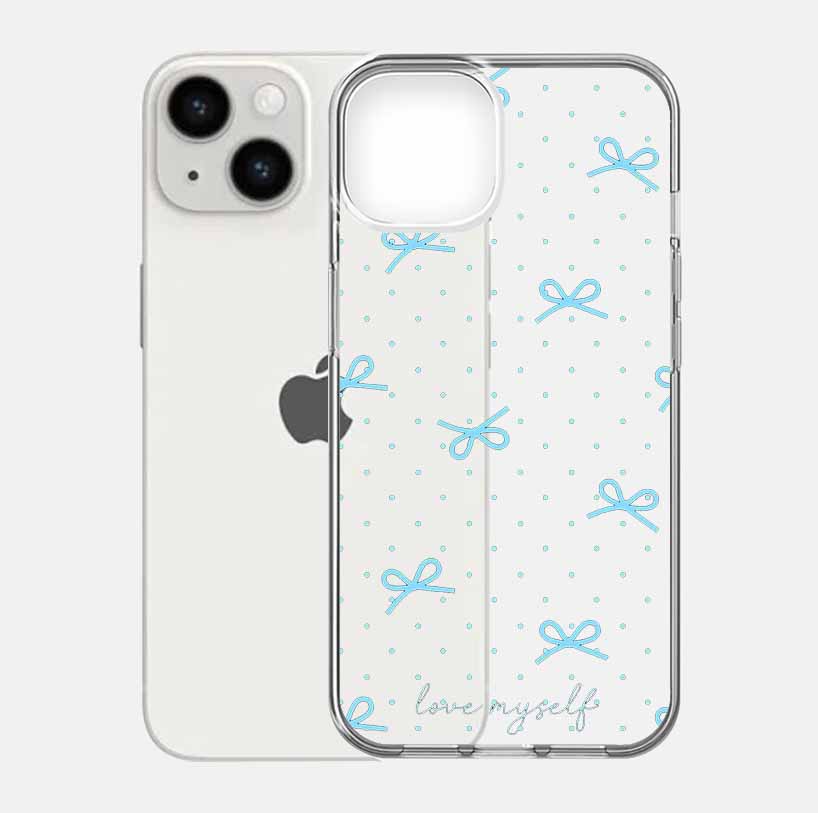 Transperant Blue Bow Phone Case