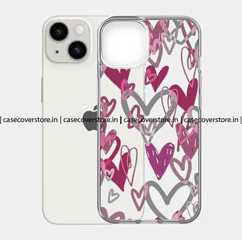 Hot Pink Hearts Aesthetic Phone Case