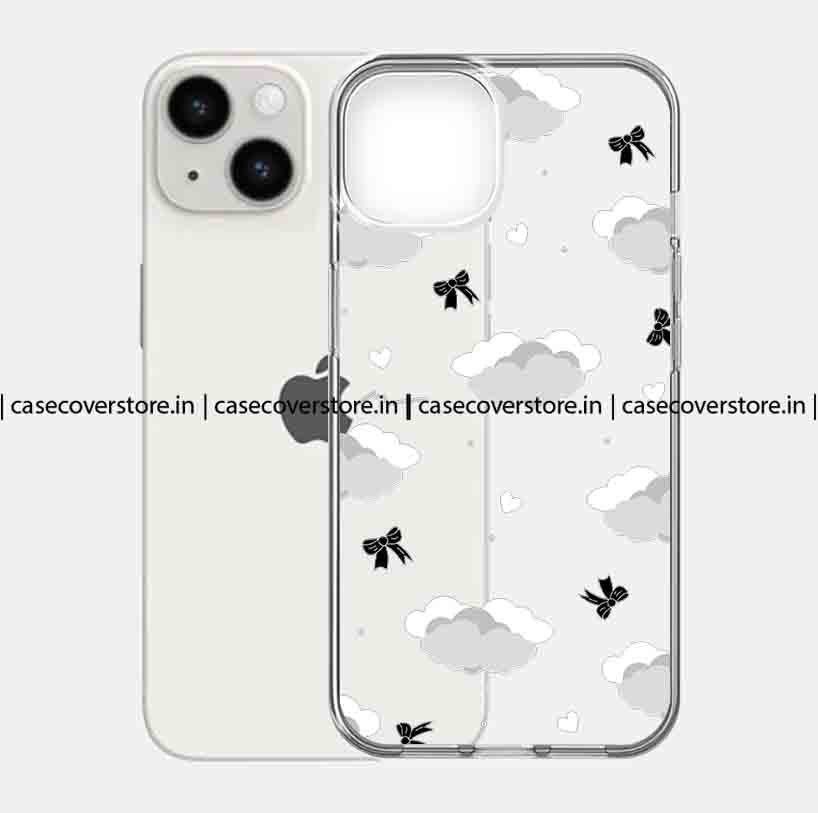 White Clouds And black Bow Phone Case