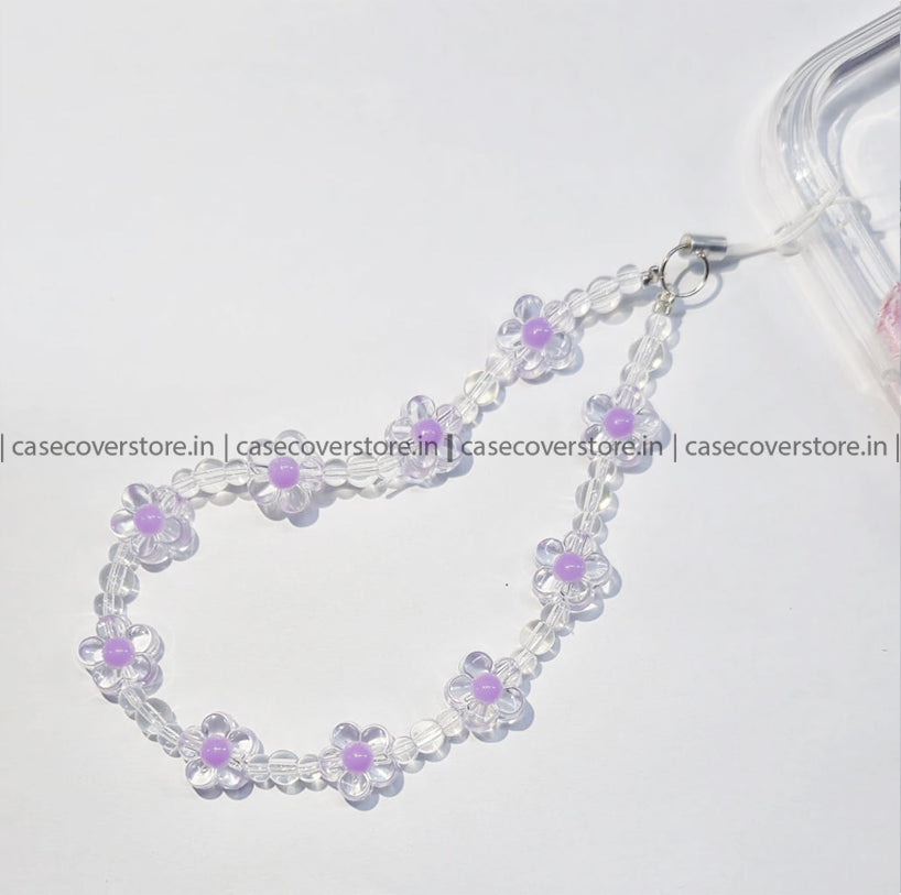Purple Floral Phone Charm