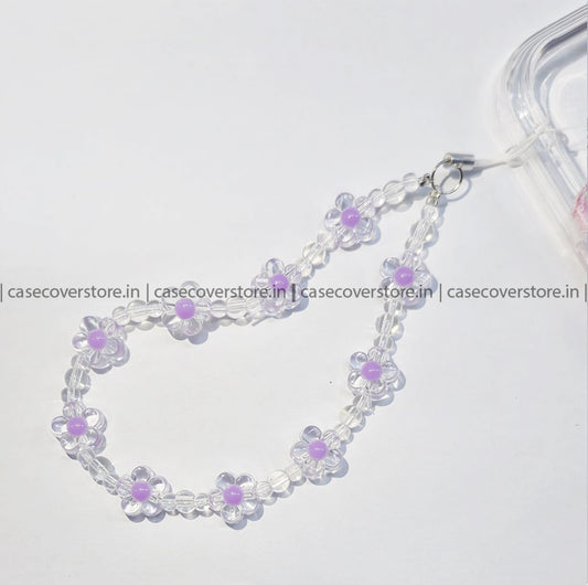 Purple Floral Phone Charm