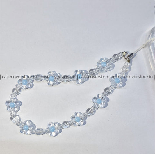 Blue Floral Phone Charm