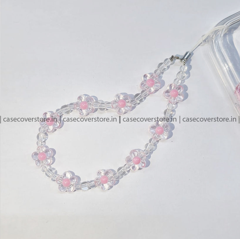 Pink Floral Phone Charm