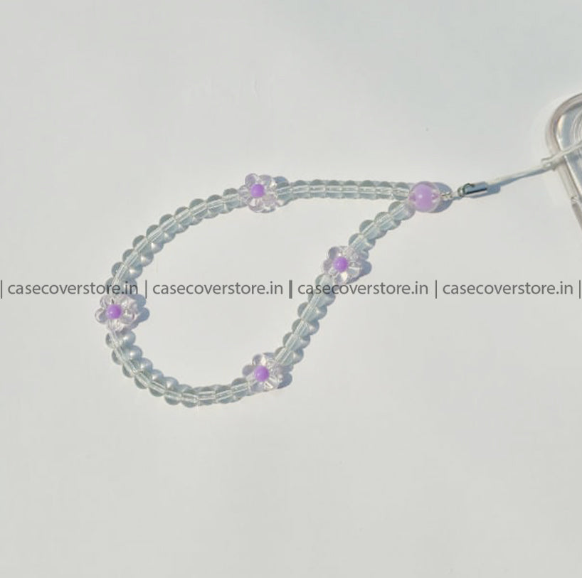 Lavender Floral with Crystal Beads Mobile Charm