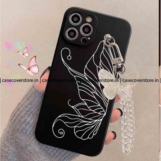 Black Aesthetic Butterfly Chain Phone Case