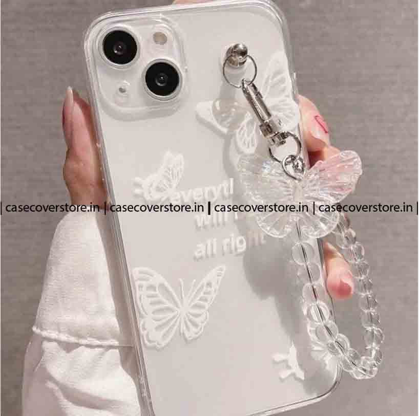 Trasparnt Butterfly 4 Chain Phone Case