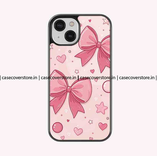 Pink Bow Heart Premium Glossy Phone Case