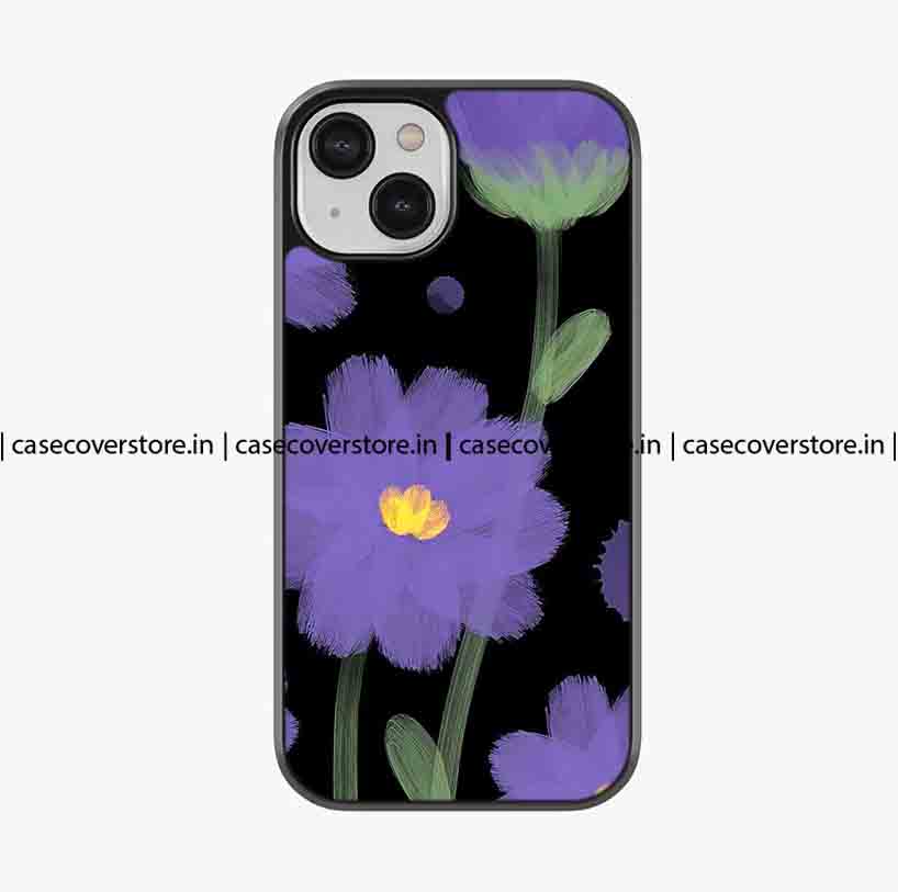 Purple Floral Premium Glossy Phone Case
