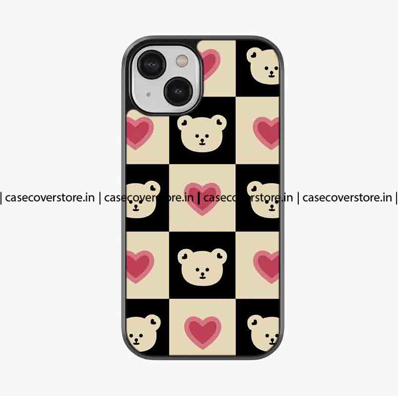 Cute Checks Hearts Premium Glossy Phone Case