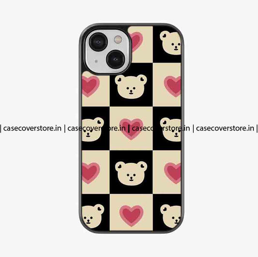 Cute Checks Hearts Premium Glossy Phone Case