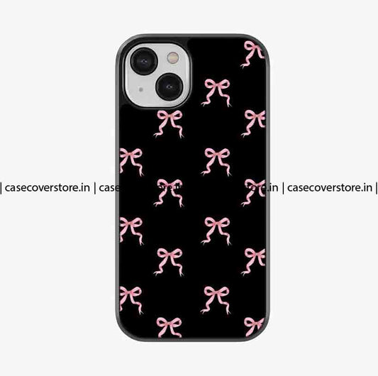 Black & Pink Bow Premium Glossy Phone Case