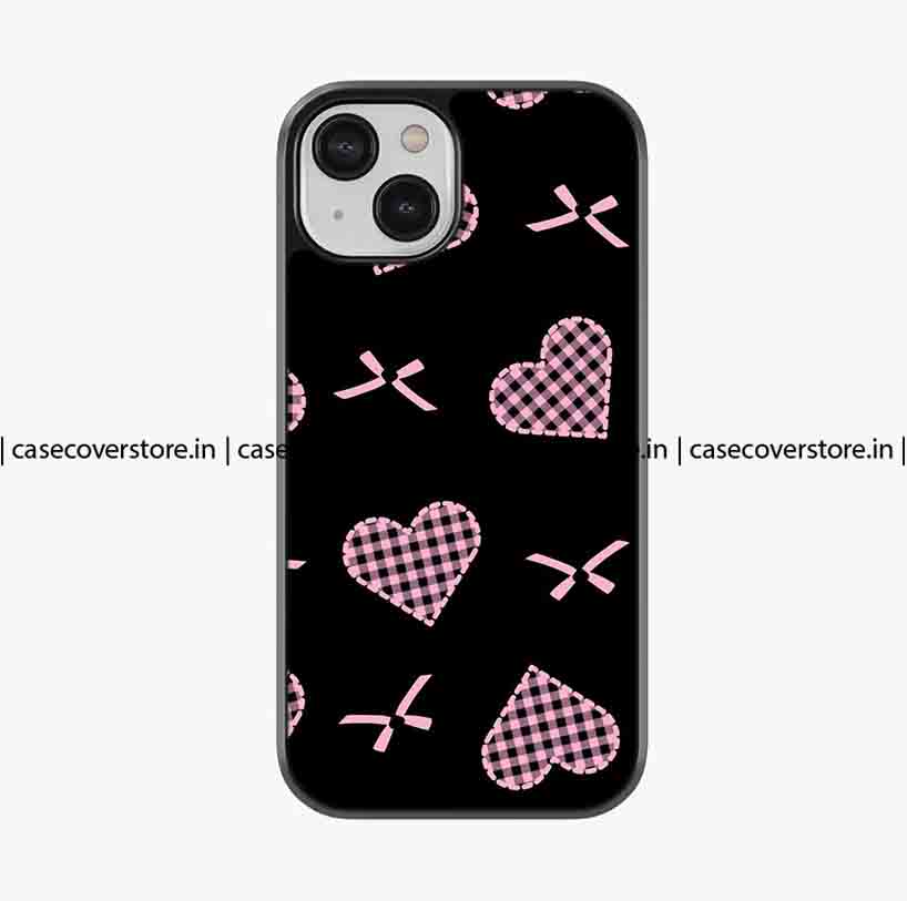 Cute Heart & Bow Premium Glossy Phone Case