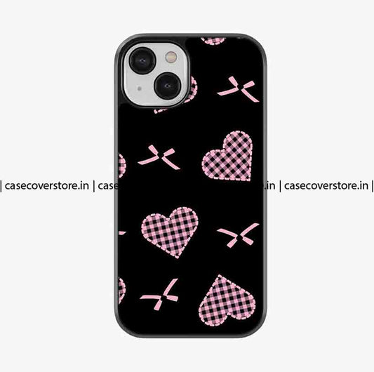 Cute Heart & Bow Premium Glossy Phone Case