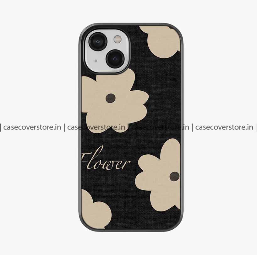 Aesthetic Flower Black Premium Glossy Phone Case