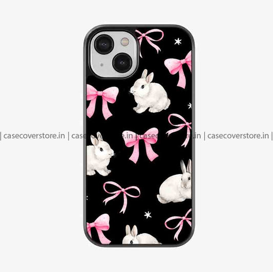 Pink Bow & Bunny Premium Glossy Phone Case