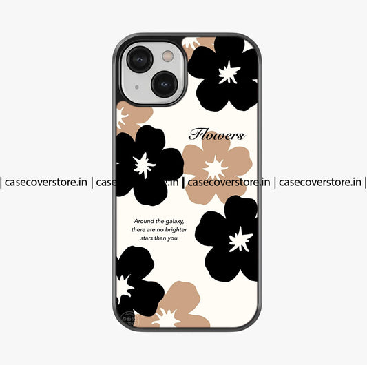 Black Flower Premium Glossy Phone Case