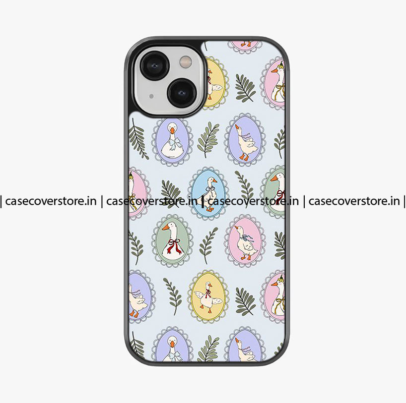 Flowers, Goose Aesthetic Premium Glossy Phone Case