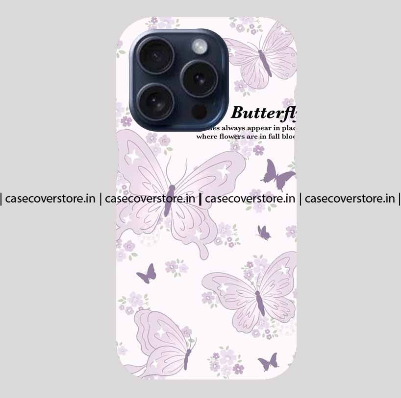 Purple Butterfly & Flower Phone Case