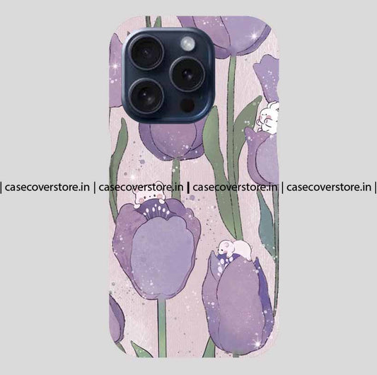 Lavender Floral & Bunny Phone Case