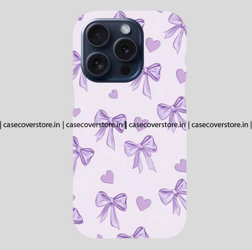 Purple Hearts & Bow Phone Case