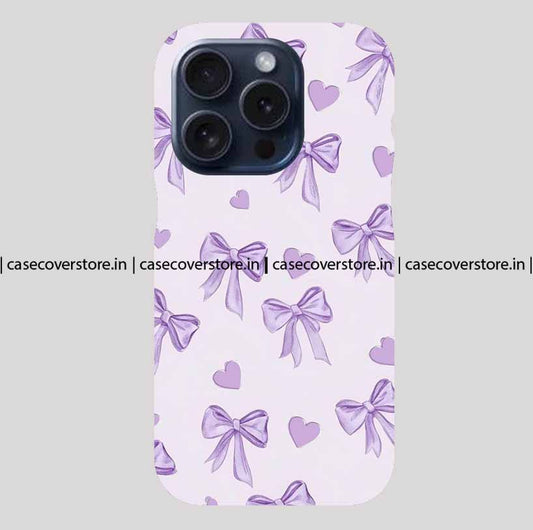Purple Hearts & Bow Phone Case