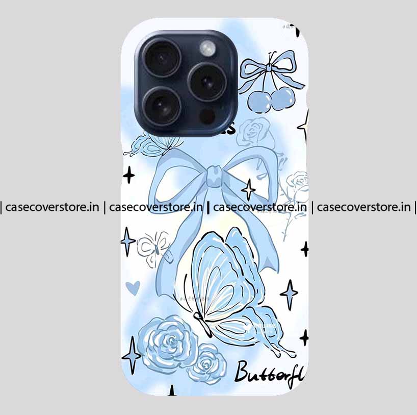 Blue Bow & Butterfly Phone Case