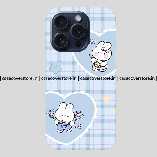 Blue Hearts & Bunny Phone Case