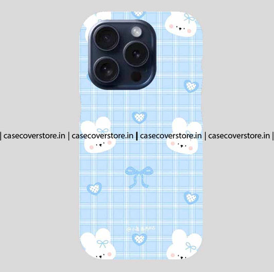 Blue Bow & Bunny Hearts Phone Case