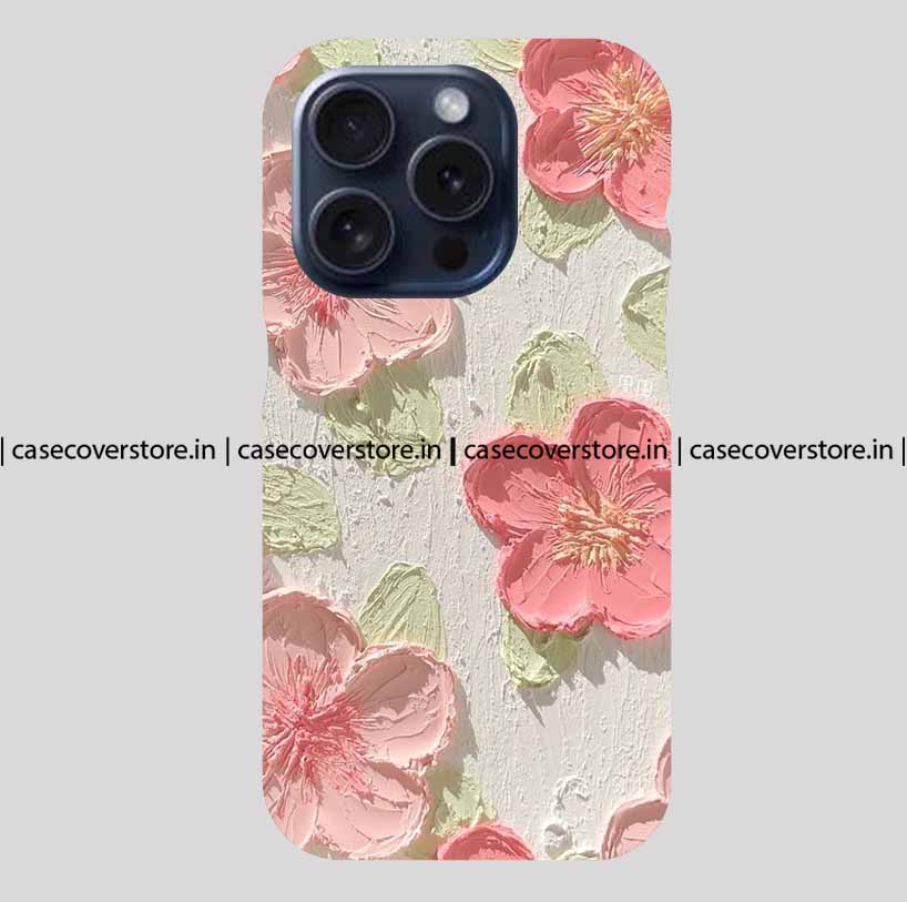 Peach Pastel Art Flower Phone Case