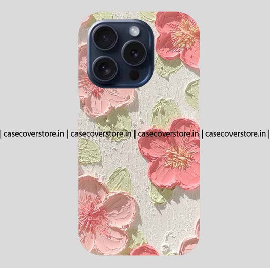 Peach Pastel Art Flower Phone Case