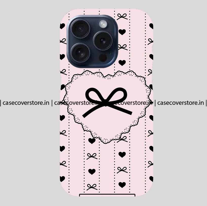 Aesthetic Black & Bow Hearts Phone Case