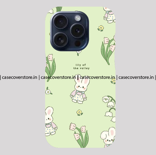 Parrot Green Flower & Bunny Phone Case