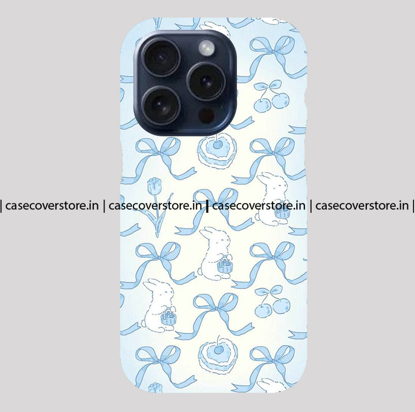 Cute  Blue Bunny & Bow Phone Case