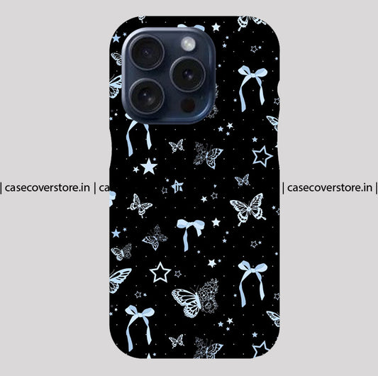Black & Blue Butterfly  Bow Phone Case