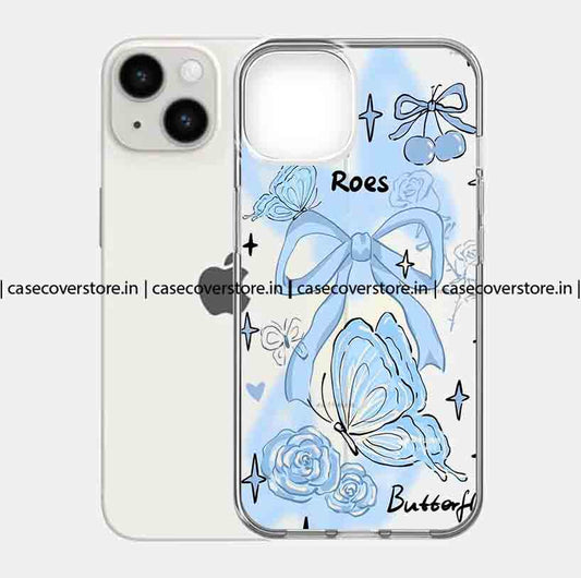 Roes Butterfly Blue Bow & Flowers Phone Case