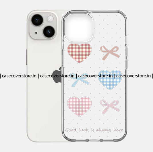 Pink Bow & Blue Hearts Phone Case