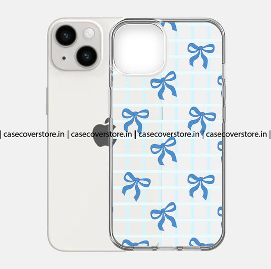 Transperant Blue Bow Phone Case
