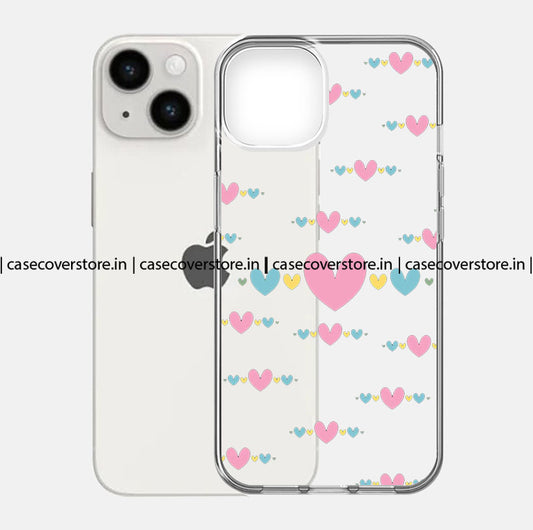 Transperant Blue Pink Hearts Phone  Case