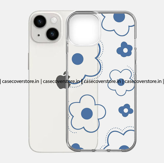 Transperant Blue Flower Phone Case